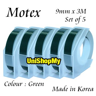 Motex TWT-9 (TW-101) Tape Writer Refill - สีเขียว - ชุด 5 ชิ้น