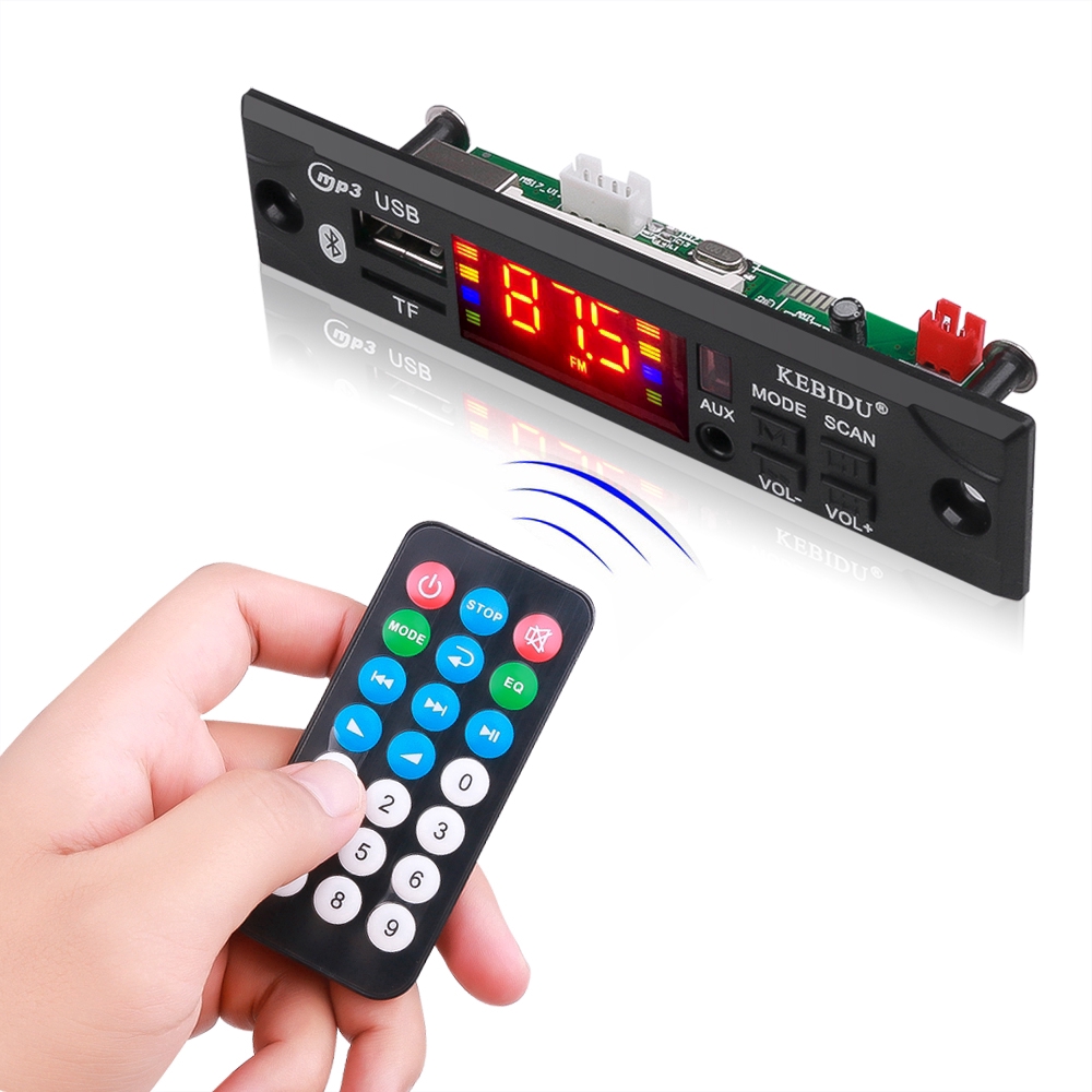 โมดูลถอดรหัสเครื่องเล่น MP3 วิทยุ FM บลูทูธ ไร้สาย 6V 24V USB TF WMA สําหรับรถยนต์