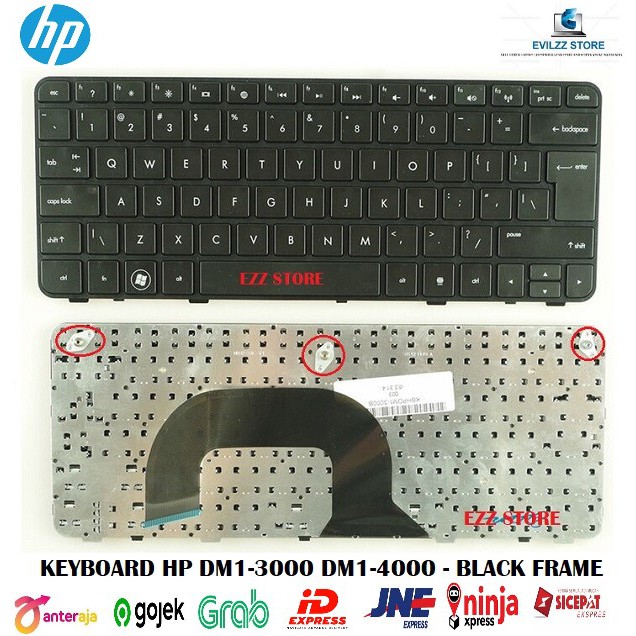 คีย์บอร์ด HP DM1-3000 DM1-3040CA DM1-3248 DM1Z-3000 DM1Z-3200 DM1-013AU DM1-2001TU สีดําพร้อมเฟรม