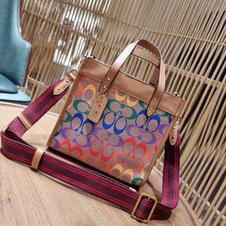 COACH C5142 FIELD TOTE 22 IN RAINBOW SIGNATURE CANVASS