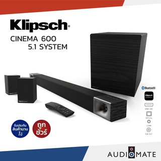 KLIPSCH CINEMA 600 SOUNDBAR + WIRELESS SUBWOOFER + SURROUND 3 5.1 CHANNEL/รับประกัน 1 ปีศูนย์ Sound Replublic /AUDIOMATE