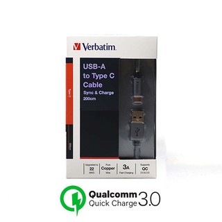 Verbatim 2m USB-A to USB-C Charging Cable