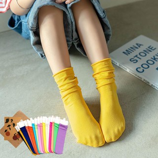ถุงเท้าเด็ก 1-12 ขวบ ถุงเท้ายาว ถึงเท้าใต้เข่าเด็ก ถุงเท้ายาวสีพื้นเด็ก