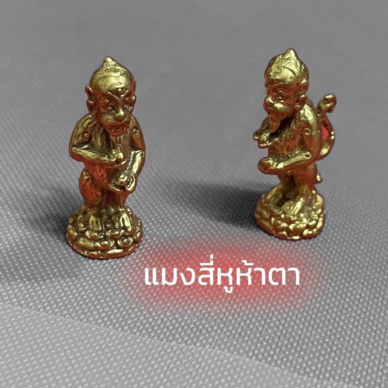 F-252 แมงสี่หูห้าตา 4หู5ตา เนื้อโลหะทองเหลือง ขนาด 2.5 Cm สุดยอดเครื่องราง เสริมโชคลาภ เงินทอง มีกิน