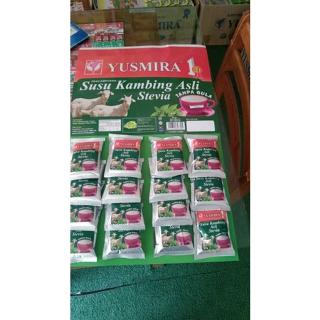 นมแพะหญ้าหวาน YUSMIRA ไม่ผสมน้ำตาล(15 ซอง)