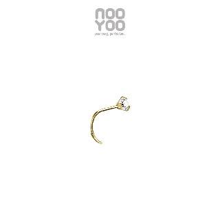 NooYoo จิวจมูกสำหรับผิวแพ้ง่าย Gold PVD CZ Pigtail