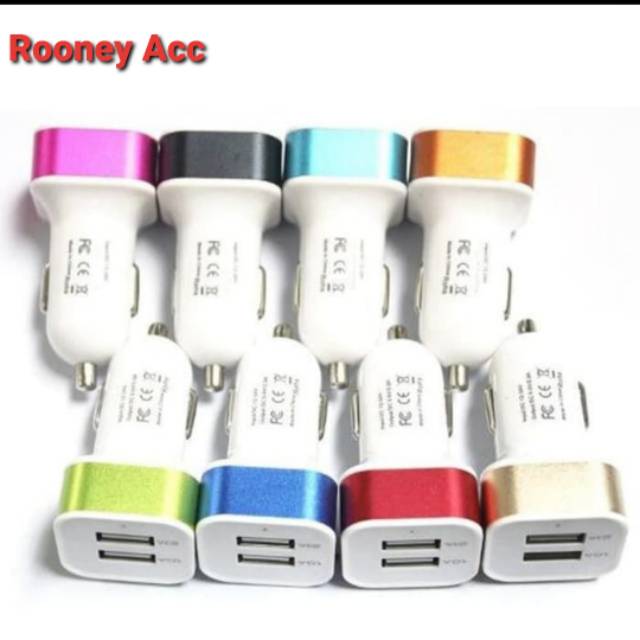 CAR SAVER 2USB CANDY COLORFUL CAR CHARGE ADAPTER CAR CES BATOK 2 USB SIP