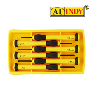 AT INDY 6 Pcs. Precision Screwdriver Set TPR Handle ไขควงซ่อมนาฬิกา 6 ตัวชุด 66060C