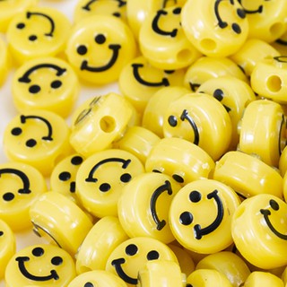 เม็ดละ 1 บาท ลูกปัดหน้ายิ้ม ลูกปัดยิ้ม ขนาด10มิล รูด้านข้าง Smiley beads