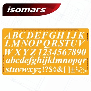 ISOMARS แผ่นเพลทอักษร Fort Stencil Italic แผ่นเพลท สำหรับการออกแบบ (IS-5)