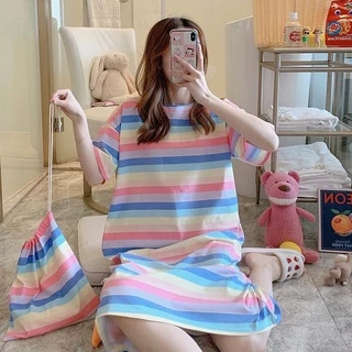 พร้อมส่ง🔥ชุดนอนสตรีชุดนอนผ้าฝ้ายชุดนอน เสื้อกางเกงนอน กระโปรงยาว เดรส กางเกงนอน