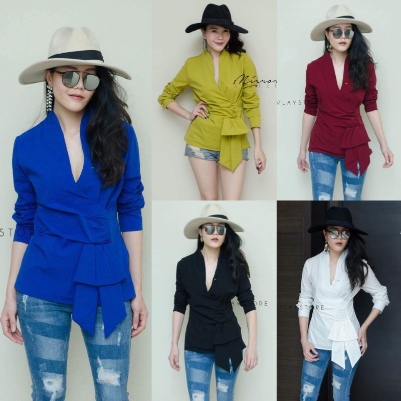 🏷️Mirrorsister เสื้อแขนยาวทรงสวยหรู เสื้อทำงาน ออกงาน