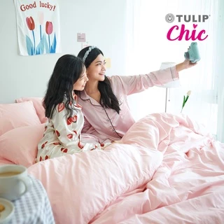 TULIP CHIC สีพื้นอัดลาย CHIC M01 ชุดเครื่องนอน ผ้าปูที่นอน ผ้านวม สัมผัสนุ่ม สบายสไตล์มินิมอล
