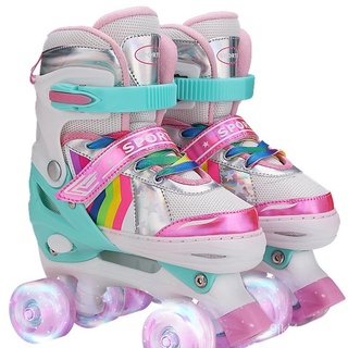 รองเท้าอินไลน์สเก็ต Rollerskates เด็กสองแถวโรลเลอร์สเกตผู้ชายและผู้หญิงสองแถวโรลเลอร์สเกตกระพริบโรลเลอร์สเกตสี่ล้อ