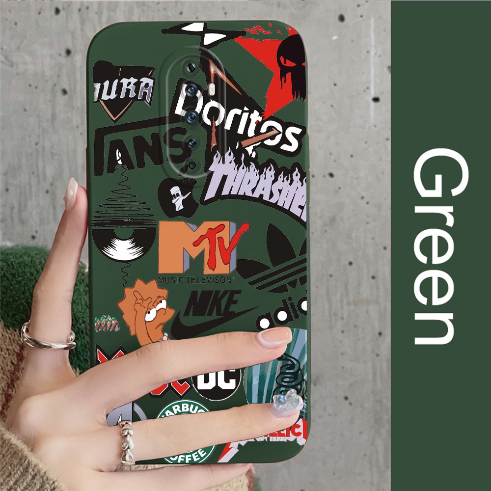 สำหรับ OPPO Reno 2Z 2F 2 Ace 10x Zoom Reno4 Pro 4G R17 Pro เคสนิ่มสร้างสรรค์แบรนด์ยอดนิยมออกแบบโลโก้เคสใส่โทรศัพท์ สี่เหลี่ยมTPU กล้องเคสโทรศัพท์กันกระแทก