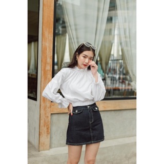 Her24 minny skirt กระโปรงยีนส์สไตล์เกาหลี สีเข้ม