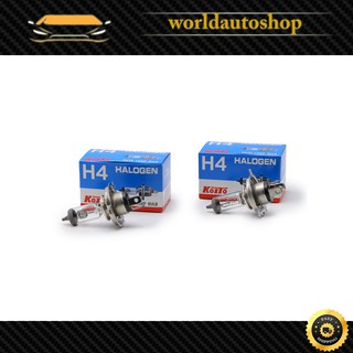 หลอดไฟหน้า H4 Halogen 12V 60/55W ชุด 2 ชิ้น รถยนต์ รถกระบะ Toyota  Mighty-X, Tiger, Hilux , Vios, Corolla ปี 1985 - 2019