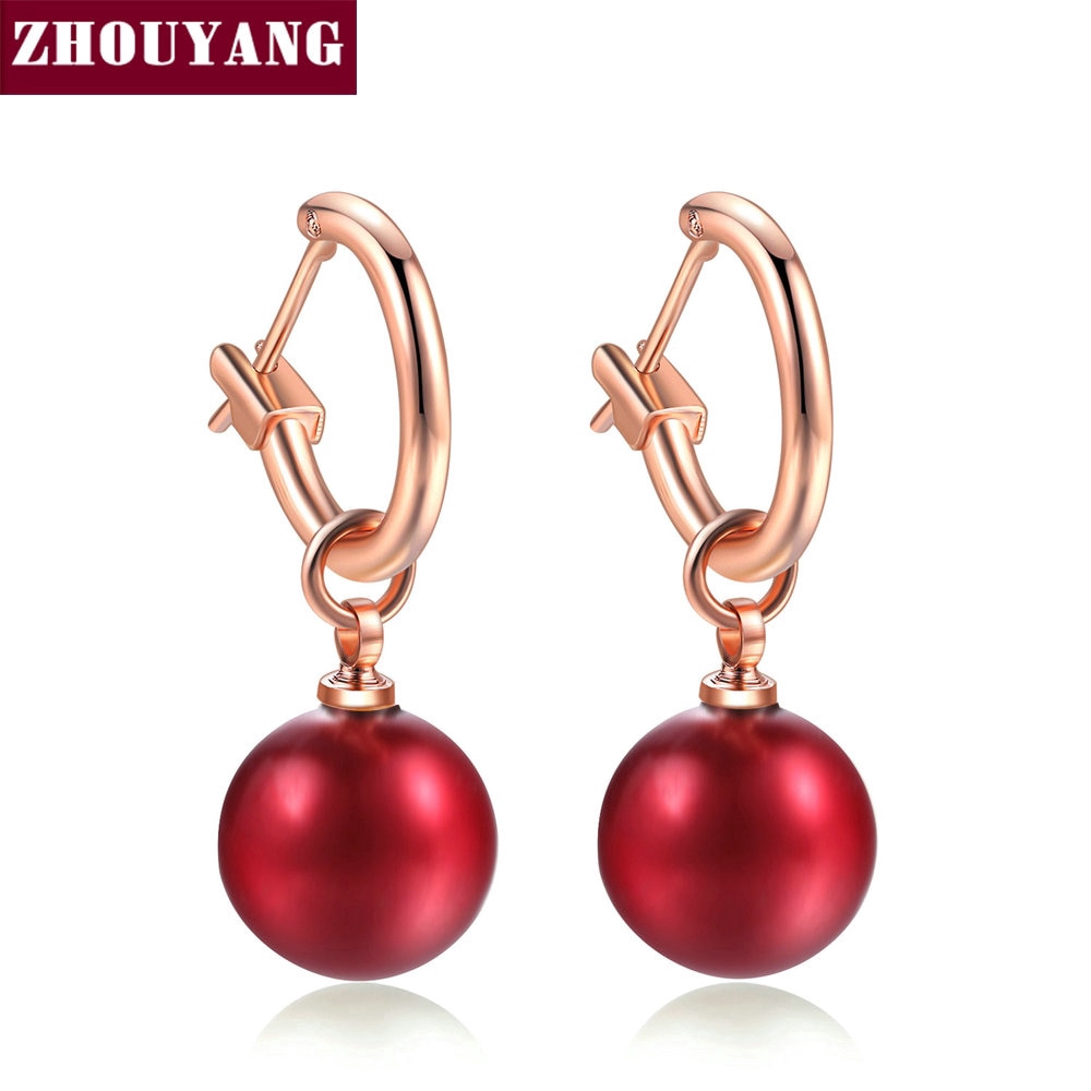 ZHOUYANG حلق متدلٍ بلؤلؤ صناعي — صورة 5