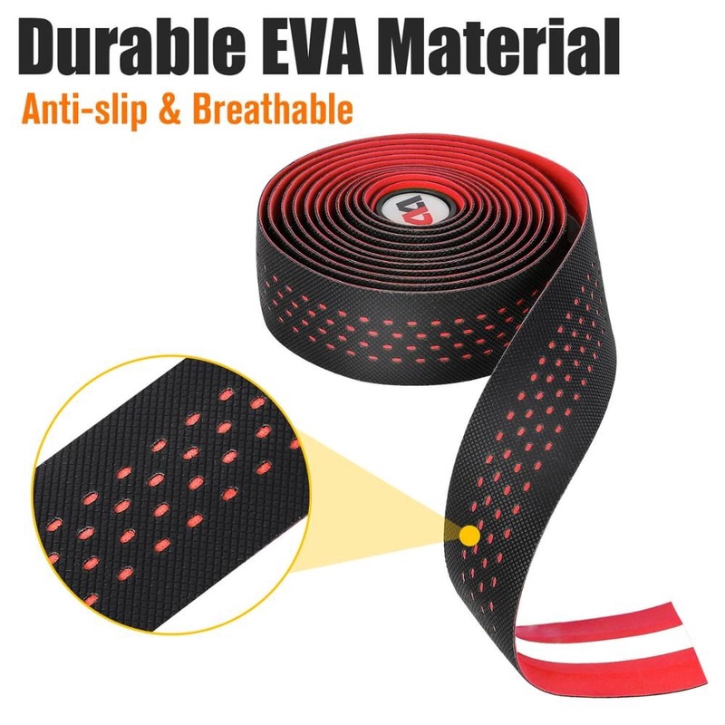 2pcs Lightweight Sticky Pu Eva Road Bike Handlebar Tape Antislip