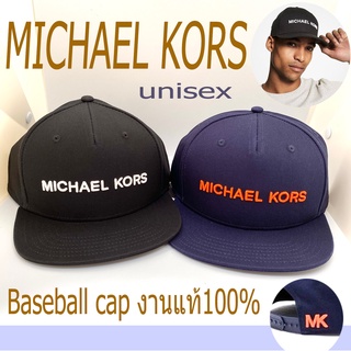 Michael Kors หมวกแก๊ป งานshop สีดำน้ำเงิน ลายปักหน้าและโลโก้หลัง snapback baseball cap MK men hat ทรงเบสบอล