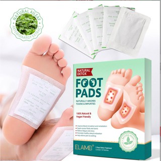 พร้อมส่งFOOT PADS NATURAL DETOX 10 ชิ้น แผ่นแปะเท้า ดูดซับสารพิษสารสกัดจากธรรมชาติ