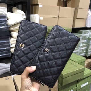 New zippy long wallet  หนังเเท้💯 caviar grade original