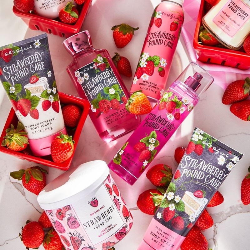(แท้) Bath&Body Works Strawberry Pound Cake Collection