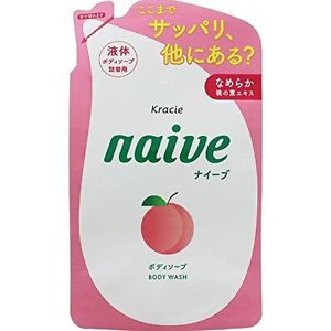 KRACIE NAIVE BODY WASH PEACH REFILL 380ml ครีมอาบน้ำกลิ่นพีช ช่วยบำรุงผิวพรรณให้เนียนนุ่ม