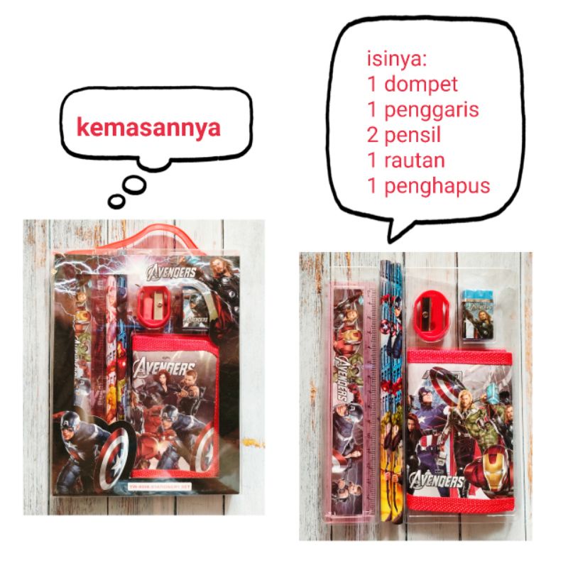ชุดการศึกษาการศึกษา ชุดเครื่องเขียน ตัวละคร avengers avengers