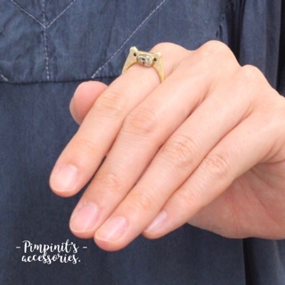 📬 พร้อมส่ง : 🐻 แหวนแฟชั่นลายหมีสีเงินและสีทอง | Silver &amp; Gold Bear Ring.