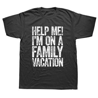 [COD]เสื้อยืดแขนสั้น ผ้าฝ้าย พิมพ์ลายกราฟฟิค Im On A Family Vacation เหมาะกับของขวัญวันเกิด สไตล์สตรีท สําหรับผู้ชายS-5