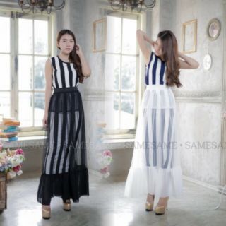 KOREA STRIPE DRESS SET