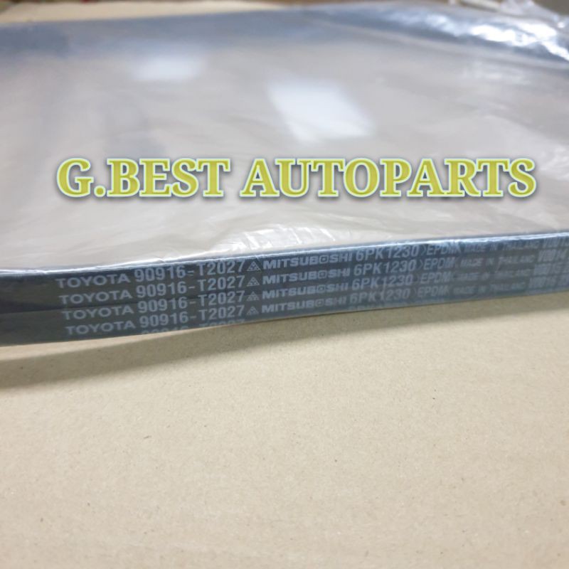 TOYOTA FAN BELT ALTIS ZRE141 ZRE142 ZRE143 ZRE172 WISH ZGE20 ZGE21 90916-T2027 6PK1230
