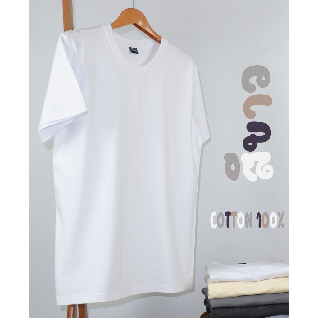 เสื้อยืด (สินค้าขายดี) (ออกใบกำกับภาษีได้) สีขาว คอกลม คอวี  (พร้อมส่ง สินค้าผลิตในไทย)