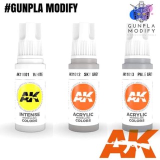 AK Interactive 3G สีอะคริลิคสูตรน้ำ 17 ml White, Sky Grey, Pale Grey