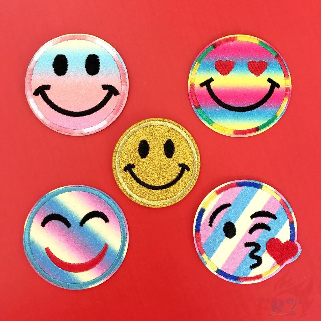 ☸ Fashion Brand：Colorful Smiley World - Expression Patch ☸ 1Pc Smile Face Diy Sew On Iron On Patch