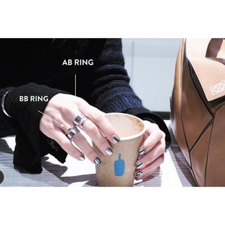 Mina Code AB Ring แหวนเรียบแบนลายเฉียง