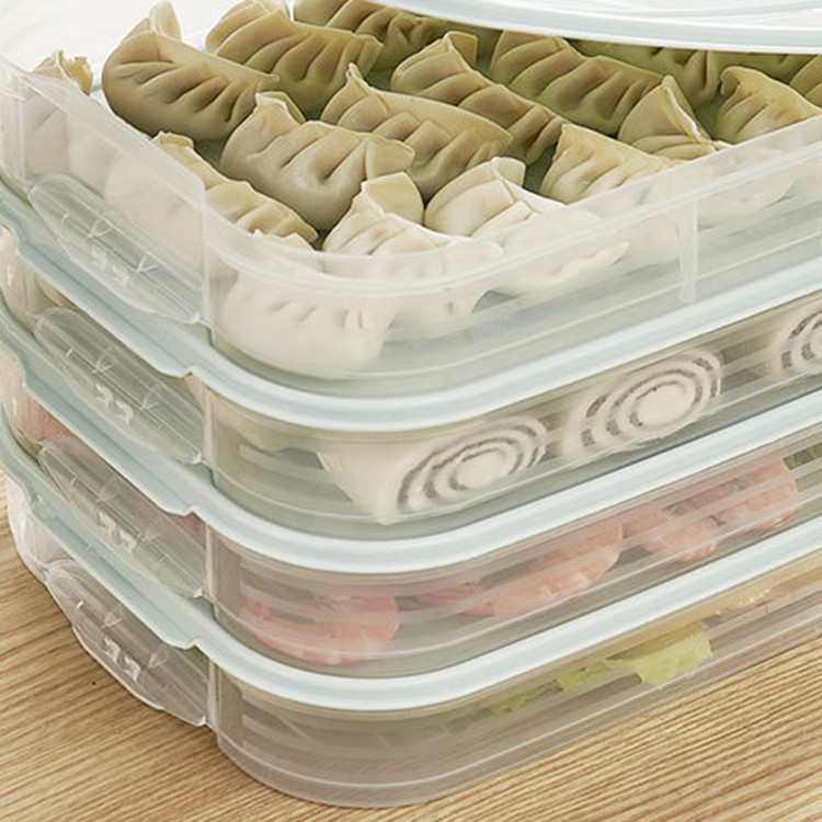 4 Layer Plastic Dumpling Storage Box Refrigerator freeze Dumpling Tray ...