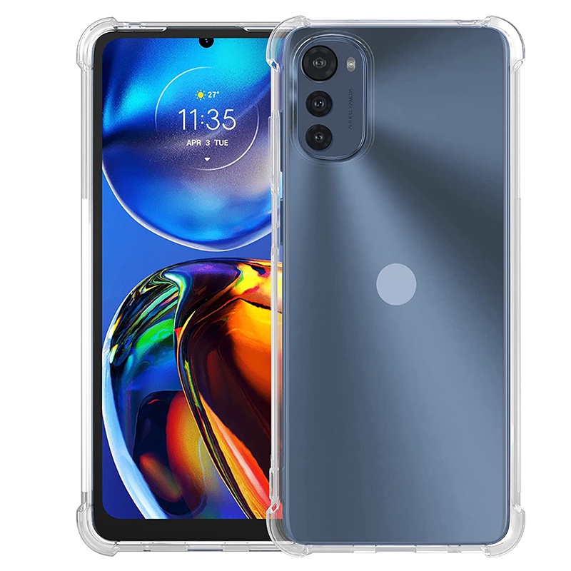 สําหรับ Motorola Moto E32 E32s E40 E30 E20 นุ่มกันกระแทกคริสตัลเจล TPU Shock-Absorption ฝาครอบ