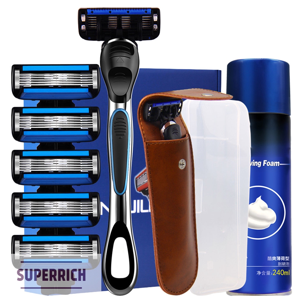 Men Manual Razor 5-layer Shaver Safe Face Care Beard Shaving Tool Kit ...
