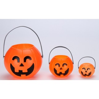 ถังฟักทอง / กระป๋องฟักทอง ฮาโลวีนตกแต่งงานปาร์ตี้ / Pumkin Bucket Halloween S/M/Lพร้อมส่ง สามารถเก็บเงินปลายทางได้