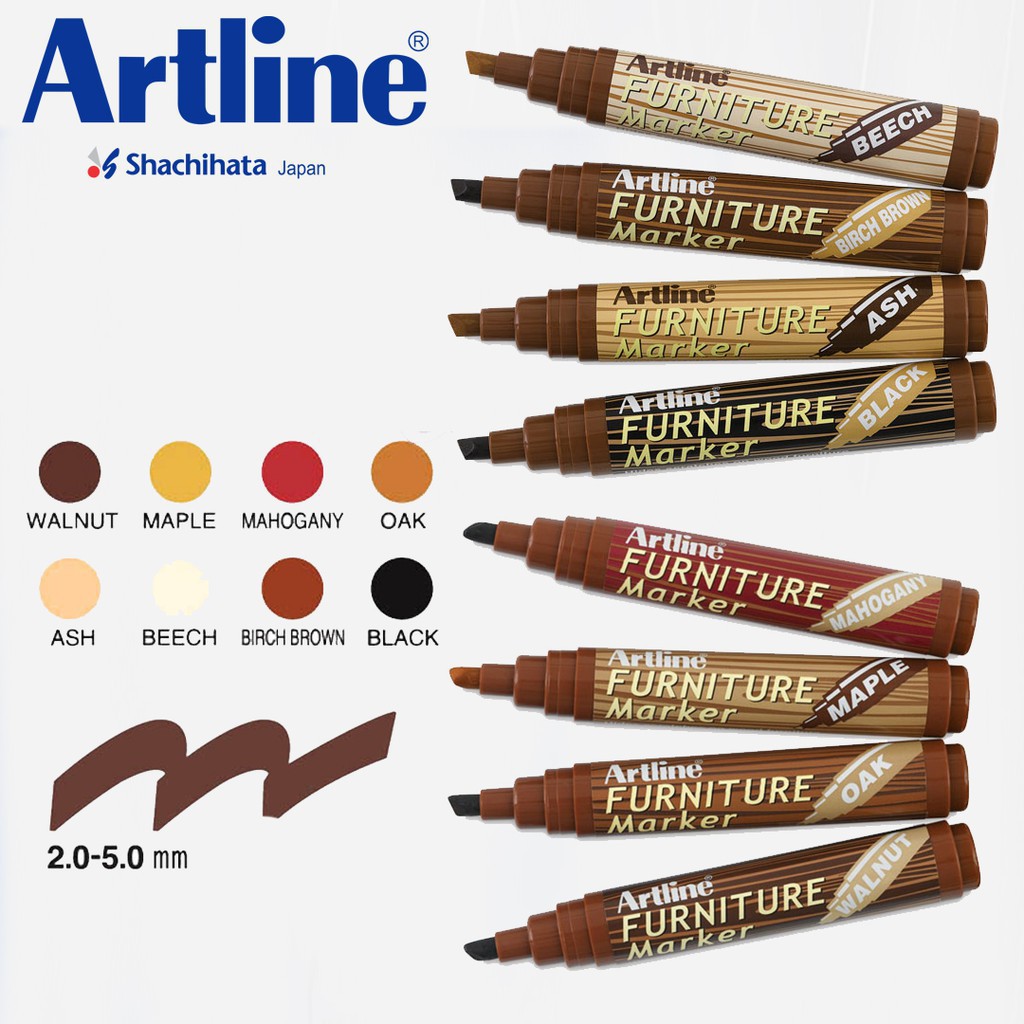 ARTLINE FURNITURE MARKER EK-95-สีดํา, WALNUT, MAPLE, ASH, BEECH, MAHOGONY,OAK & ANTHRACITE
