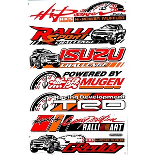 สติกเกอร์ชุดแต่งรถยนต์ TRD Racing ISUZU MUGEN GReddy HKS