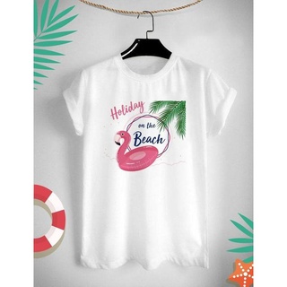 เสื้อยืดสกรีนลาย Summer Holiday ไปเที่ยวกัน ใส่สบายๆในวันหยุด ไม่ยืด ไม่ย้วย