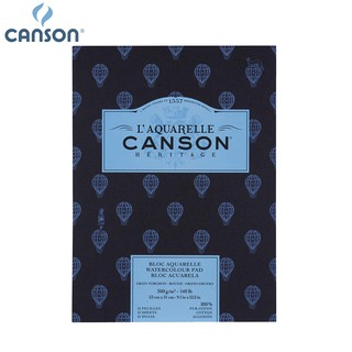 Canson สมุดฉีก เฮอริเทจ เกรดมืออาชีพ ผิวหยาบ ขนาด 23×31 ซม. หนา 300 แกรม บรรจุ 12 แผ่น 100720020