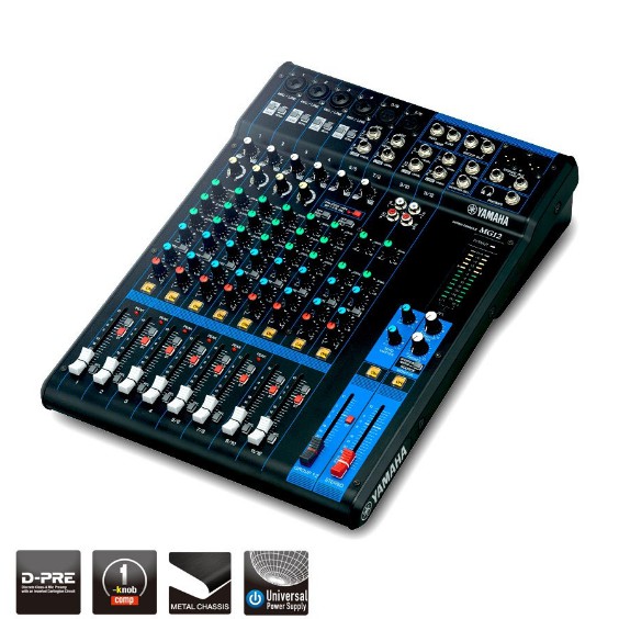 YAMAHA MG10 Mixer 10-Channel Mixing Max. 4 Mic / 10 Line Inputs (4 mono + 3 stereo) 1 Stereo Bus 1 AUX มิกเซอร์