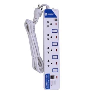 ปลั๊กไฟ สวิทช์ ปลั๊กสามตา ไฟบ้าน POWER STRIP TOSHINO ET-914 USB 4OUTLETS 3M รางปลั๊กไฟ TOSHINO ET-914 USB 4ช่อง ยาว3เมตร