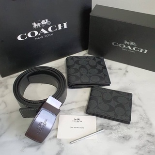 ✨ พร้อมส่งเซ็ตสุดคุ้ม! เซ็ตกระเป๋าสตางค์+เข็มขัด แบรนด์ดังอย่าง COACH (FACTORY OUTLET)