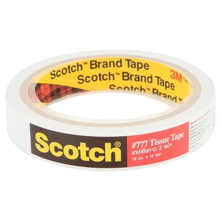 🔥HOT🔥 สก๊อตช์ เทปเยื่อกาว 2 หน้า รุ่น 777 ขนาด 18มม. x 10หลา 1 ม้วน Scotch Size 18mm x 10yard 777 Model Tissue Tape 1pc