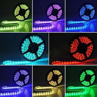 ไฟLED Strip  ชุดไฟ LED เส้น รุ่น 3528 RGB ชนิดสลับสี พร้อมรีโมทย์ และAdapter 24W 5 เมตร mekong